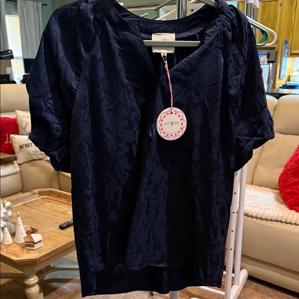 Umgee Women's Navy Blue Blouse, Large